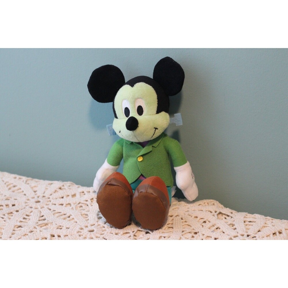Disney Frankenstein Mickey Mouse Plush 9” Stuffed Toy Halloween Green